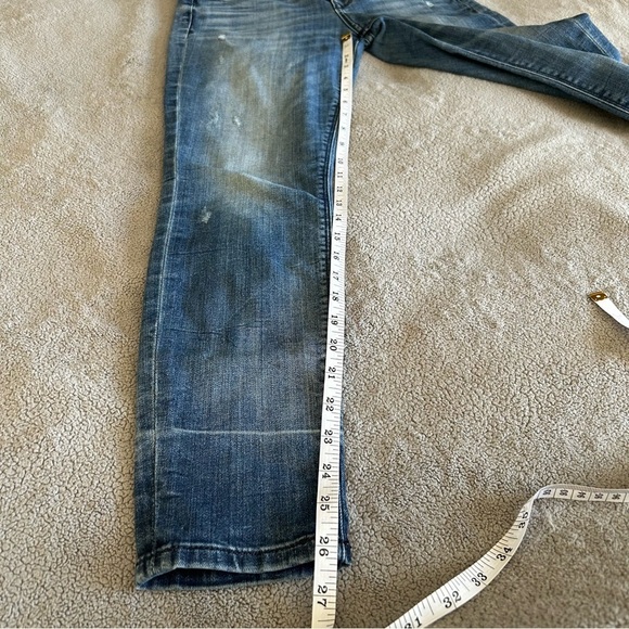 Express Faded distressed Women’s 0 Mid Rise Legging, Skinny Blue Denim Jeans - Picture 10 of 13